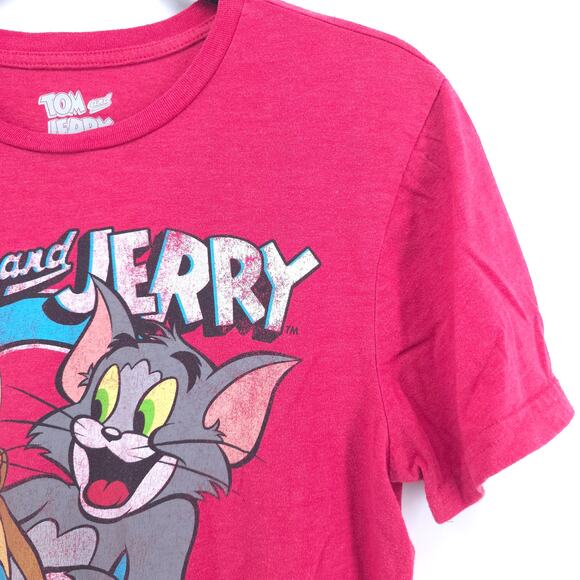 Tom & Jerry Official Licensed Red Distressed Graphic T-Shirt Classic Animation M - Picture 5 of 9